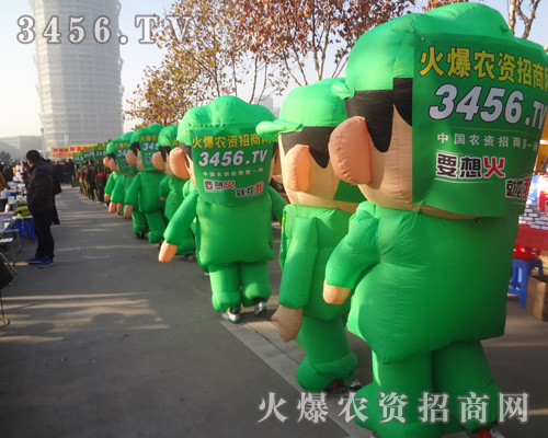 鋪天蓋地的卡通氣模宣傳隊(duì)伍是參會人駐足觀看