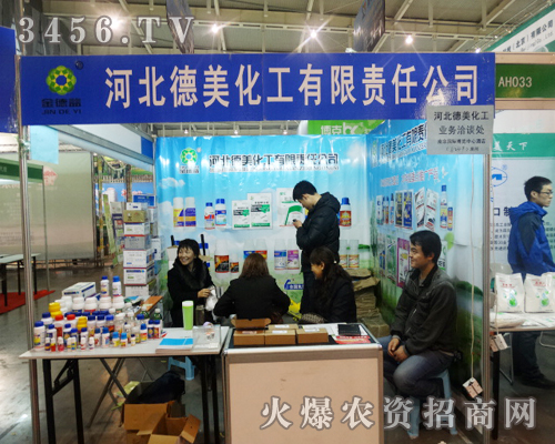 河北德美化工正在展會上給客戶介紹產(chǎn)品的特色